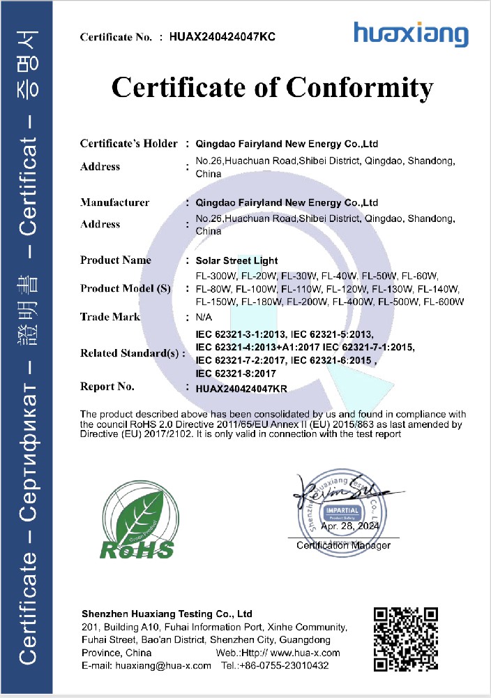 Rohs Certificate